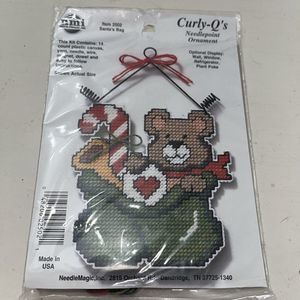 NMI Curly-Q's Needlepoint Santa’s Bag 2502 NEW Mm15